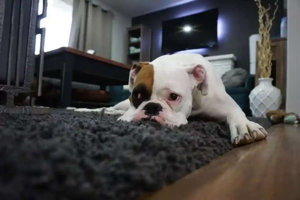 pet on a carpet